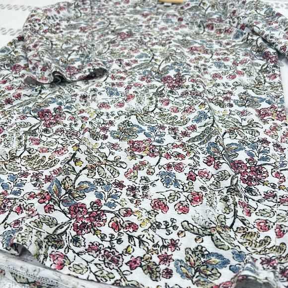 J. Jill Wearever Blouse Top Tunic Floral Paisley Print High Low Hem Womens M - Picture 8 of 11